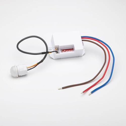 YOUNLEN Interruttore sensore a infrarossi,Mini Sensore Movimento Infrarossi per Interni 230V,Raggio di rilevamento 8 m a 360° Con Sensore Crepuscolare,IP20, Bianco（2 Pz）