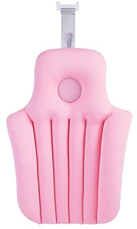 Duiaynke Weiches Badewannenkissen, Wellness-Badewannenkissen, Kopf-, Nacken-, Schulter- und Rückenstütze für Badewanne, entspannendes Badewannenkissen für Badewanne (Rosa)