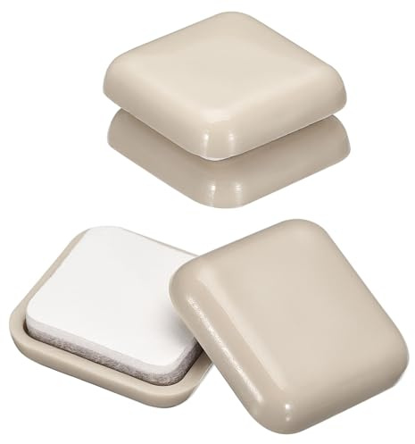 uxcell 4 feltrini per mobili, 2,5 cm, in plastica, autoadesivi, quadrati, per sedie, per moquette, piastrelle, vinile, pavimenti in legno (grigio)