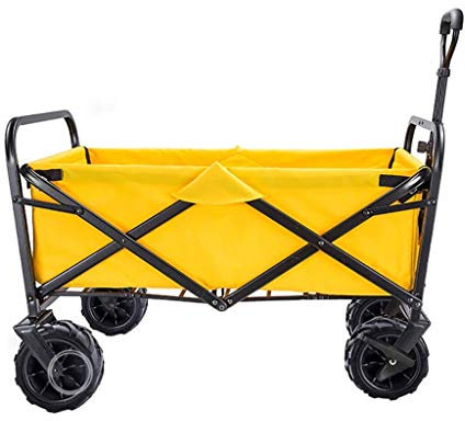 CUNTO Aufbewahrungswagen Klappbarer Einkaufswagen Gartenwagen Tragbarer Hochleistungswagen Kindergepäckwagen mit 9,2-Zoll-Rad für Camping im Freien, mit Doppelbremse und Kugellager