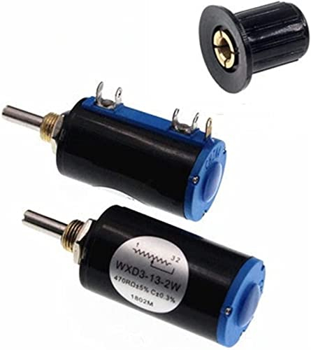 SFJSFIMQ Potentiometer 13-2 W Drahtpotentiometer Widerstand 100R 470R 1K 4,7K 10K 22K 47K 100KΩ Lineares Drehpotentiometer mit elektronischer Komponente des Knopfes(Size:22K Ohm)
