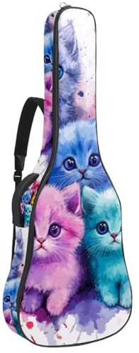 Gitarrentasche in voller Größe, 101,6 cm, 104,4 cm, 106,7 cm, Tragetasche für E-Bass, klassische Gitarre, niedliche lustige Hunde in verschiedenen Kleidungsstücken, Mehrfarbig 04, 42.9x16.9x4.7 in,
