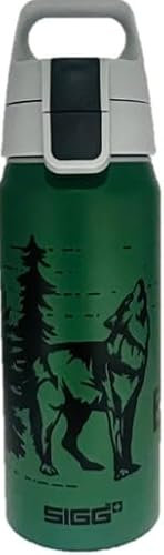 SIGG - Botella de aluminio para niños - WMB ONE Brave Wolf - Adecuado para bebidas carbonatadas - A prueba de fugas - Ligero - Sin BPA - Certificado climáticamente neutral - Deportes y escuela - Verde
