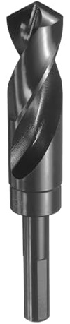 sourcing map 25mm Drill Bit 1/2 Reduced Shank 3-Flat 4341 High Speed Steel 118 Degree Standard Point for Plastic Wood Copper Aluminum Iron Medium Soft Metal