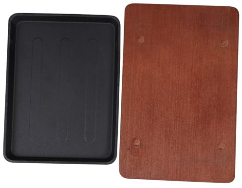 EXHUMKY Sartén Cuadrada Para Parrilla De Hierro Fundido Plancha Para Carne y Pescado Antiadherente Para Cocina y Barbacoa