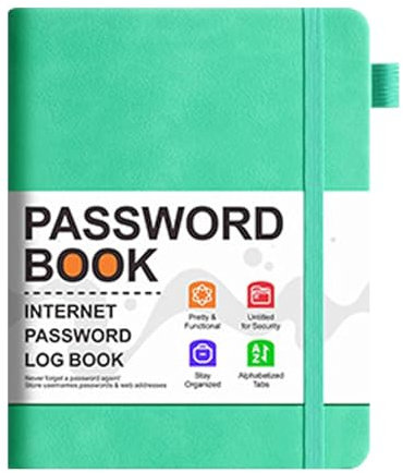 Passwort Buch - 1cm Papier Notizbuch | Passwortbuch Mit Register | Geburtstage & Passwörter | Nachhaltig & Klimafreundlich | Passwort Manager Telefonbuch Für Sensible Daten