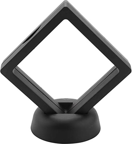 Sirxlevcy Münze Anzeige Box - 10er Set 3D Schwimmrahmen Anzeige Halter Mit Ständern für Challenge-Münzen, AA Medaillons, Schmuck, Schwarz, 2,75 x 2,75 x 0,75