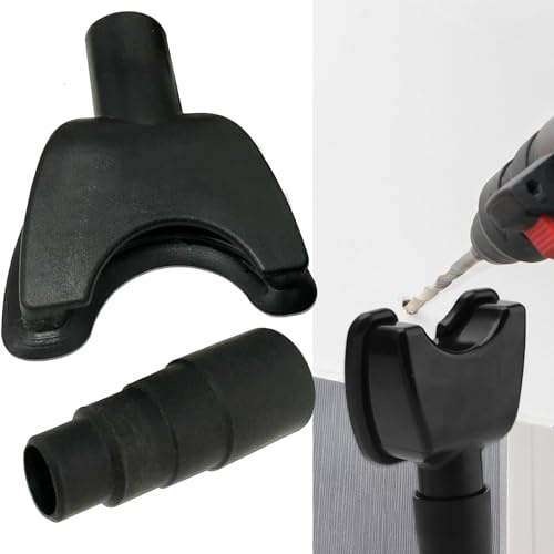 Hands-Free Drill Dust Collector, Electric Drill Vacuum Cleaner Attachment for Removing Debris and Dust, Compatible with Hole Saws and Drilling Kits, Black