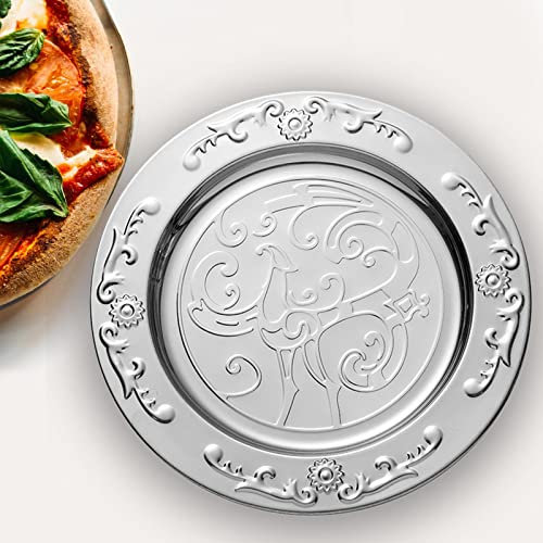 getuse Plateau rond en acier inoxydable de 30 cm pour présentoir de gâteaux, bijoux, maquillage