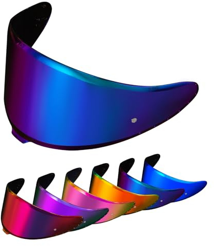 PSLER Helm Visier für Shoei NXR2 Z8 RF-1400 CWR-F2 CWR-F2R X-Fifteen X15 X-SPR Pro Verspiegelt Helmvisier Getöntes Visier Motorradhelm Zubehör Ersatz(Regenbogen) | Passend für CWR-F2 CWR-F2R helme, splitterschutz antibeschlag motorradhelm ersatzvisier, klarheit uv-schutz windschutz
