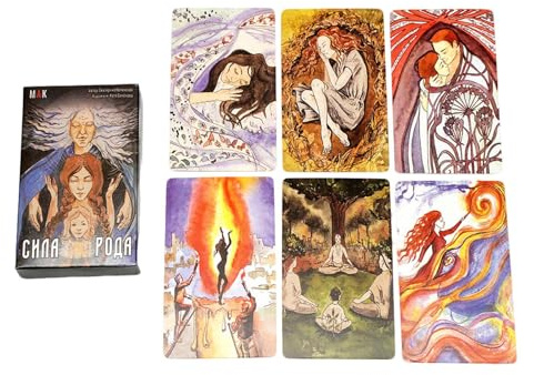 Ghjkldha Cartas de Tarot, Cartas de oráculo, mazo de 50 Hojas Que Muestra Iconos místicos Vibrantes, edición Rusa refinada Que Ofrece Instrucciones lúcidas, Juego de adivinación para revelación