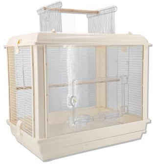 Bird Cage Pet Bird Cage Parrot Cage Ecological Transparent Acrylic Special Large Villa Home Cage Flight Cage(Off-White)