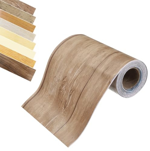QUARKZMAN Ruban à Grain de Bois, 2 x 16Ft Ruban Réparateur Auto-Adhésif Simulé Patch de Réparation pour Coin de Mur Table Porte Plinthes Sol Meubles Canapé (Brun/Gris)