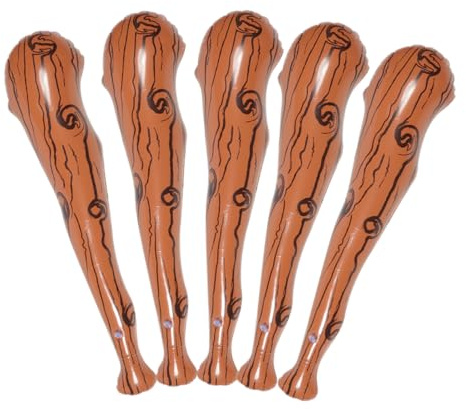 Garneck 5pezzi Mazza Gonfiabile in Finto Legno Giocattolo per Baseball Bastone da Tifo per Feste Sportive Decorazione per Compleanni Ragazza Portatile e Riutilizzabile