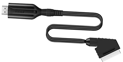 NUOBESTY Adaptateur Péritel Vers Vidéo 1080p Câble 1 Mètre Pour Tv Et Lecteurs Vhs Usage Multimédia Haute Définition Compatible Signal Analogique Numérique Noire