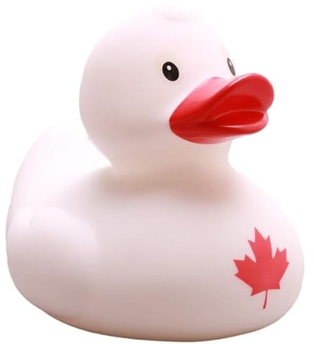 Duckshop I Badeente Maple-Leaf I Quietscheente I Quietscheentchen L: 8,5 cm I Geschenk Kanada-Fans I Präsent für Sammler