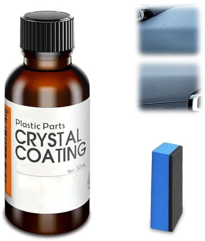 2025 Neu Kunststoffteile Kristalline Beschichtung, Kunststoffpflege Auto Crystal Coating, Kratzer Entferner Auto, Car Scratch Remover, Car Plastics Restorer mit SpezialschwäMmen (1PCS)