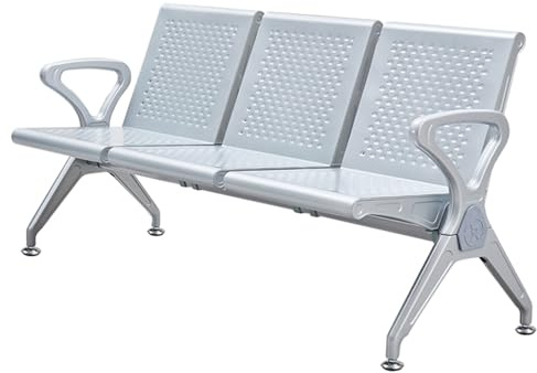 LXRHLIKG Banc de Salle D'attente 3 Places, Banc avec Structure Métallique, Chaises D'attente Robustes en Acier Laminé à Froid, pour Aéroport, Marché, Banque, Hôpital, École