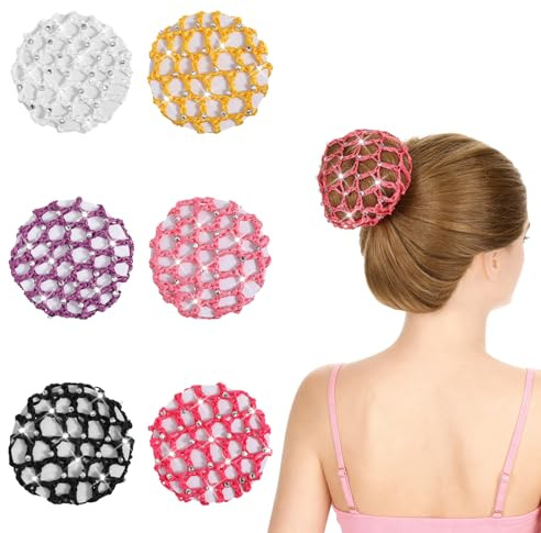 guduling 6 Stück Dutt Netz Ballett, Haarnetz Ballett Kinder, Haarnetze | Haarnetz Reiten Turnier, Children's Hair Net für Gymnastik Rhythmische Sportgymnastik Ballett Eiskunstlauf