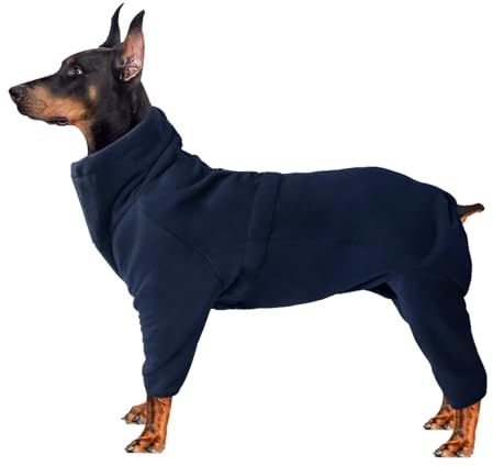 Hundepullover Wintermantel Hundemantel Grosse Hunde Fleecejacke mit Beinen Hundebademantel für Kleine Mittelgroße Haustiere Hundebekleidung,Chihuahua,Weicher Hunde Pyjamas (Navy, XXS)