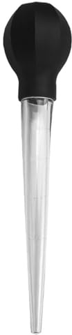 SHOWERORO Silicone Turkey Baster Large Oil Injector with Black Octagonal Suction Head, Meat Seasoning Drip Tube for Barbecue Cooking and Baking Tools