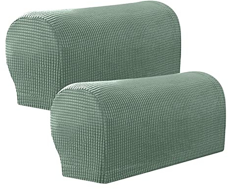 YCSHIPO 2Pcs Armrest Chair Covers, Sofa Slipcover Armrest Pads, Stretch Armchair Couch Arm Rest Cover, Anti-Slip Spandex Polyester Sofa Chair Arm Caps Slipcovers for Furniture Protector(COLOR:green)