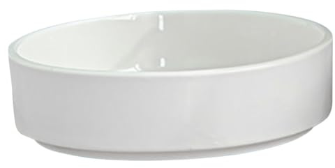 PAMINGONO Sottovaso Ceramica Piccolo Bianco Lucido per Piante da Interno ed Esterno, Piattino Raccolgocce Resistente e Durevole per Vaso Fiori, Base Protettiva per Davanzale e Giardino
