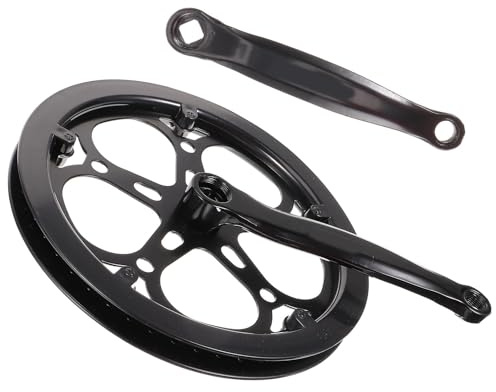 Kisangel Kurbelgarnitur Singlespeed Fahrrad 170mm Vierkant mit 52 Zähnen für City und Klappräder