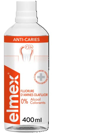 Elmex - Anti-Falten-Mundbad – Remineralisiert und hilft beim Schutz vor Karies – Erfrischt den Atem – 400 ml