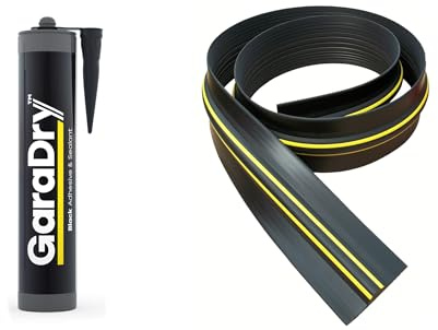 20mm High Garage Door Threshold Seal Kit 2.21m Length | Flexible PVC | Complete Kit Includes 1 Adhesive | GaraDry
