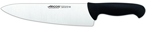 Arcos Couteau de Chef en Acier Inoxydable Nitrum 250 mm – Couteau de Cuisine Polyvalent Professionnel avec Poignée Ergonomique en Polypropylène – Couleur Noire, Série 2900