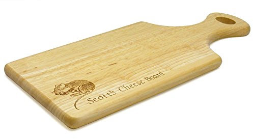 Personalised Paddle Cheese Board with Mouse Design, Laser Engraved Gift
