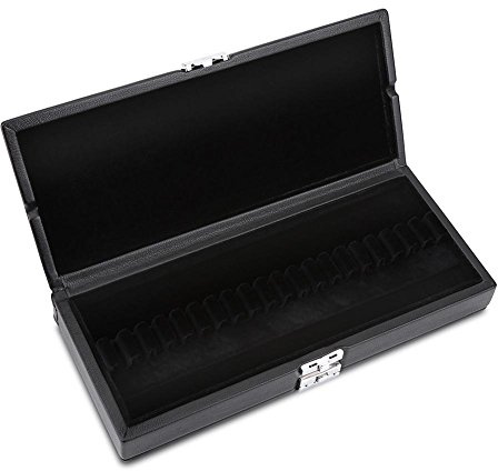 Holz-Box für Oboe Rohrblätter, Doppelseitig mit Luftlöchern, Schmuck PU Leder für sichere Aufbewahrung, für 40 Oboe Rohrblätter