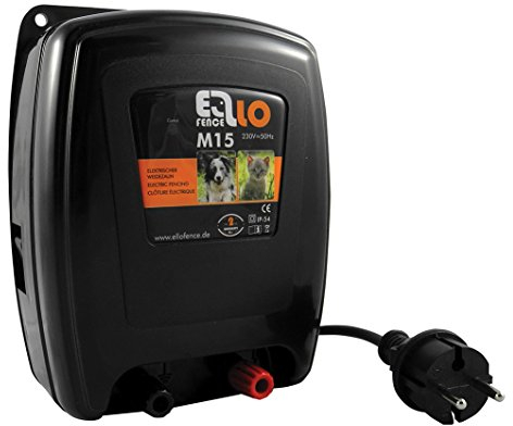 Ellofence Weidezaungerät 230V Netz M15 - Groß - Extra starkes & leises Elektrozaungerät - Premium Weidegerät für alle Haus- und Nutztiere geeignet - Stromzaungerät mit Zaunkontrollanzeige