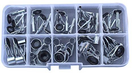 WINOMO 36-teiliges Angelrutenspitzen-Reparatur-Set für Angelruten, Angelrutenführungen, Edelstahl, für Süß- und Salzwasser