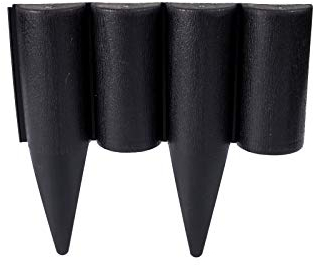 GARDENIX Black Lawn Edging - 2.5m/8.2ft Flexible Garden Edging for Flower Beds, Lawn, Patio & Pavement - Easy Install border, No Digging, Weather-Resistant Plastic, Wood Effect Garden Fence