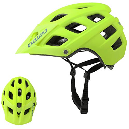 Exclusky Fahrradhelm Damen Fahrradhelm mit Visier Fahrradhelm Herren MTB Helm Fahrrad Fahrradhelm Frauen Fahrradhelm Rennrad Helm Männer für Trekking Trail Rennradhelm Mountainbike Helm(56-61CM)