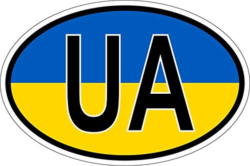 Akachafactory Sticker Aufkleber Nationalitätenkennzeichen Flagge Fahne UA Ukraine