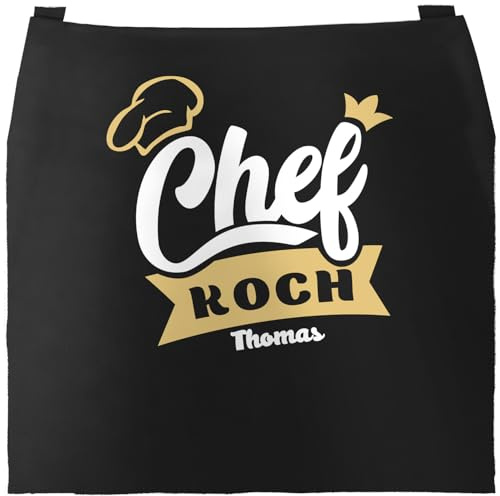 SpecialMe® Küchen-Schürze mit Namen Schriftzug Chefkoch/Chefköchin individualisierbar Kochschürze Männer Frauen personalisierte Geschenke