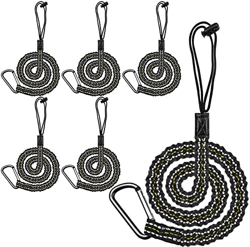 Raweao Tool Lanyard for Working at Height, Retractable Tool Lanyard with Carabiner Clip for Scaffolding, Maximum Weight Limit 6.8KG/15lb Safety Rope Tool Tethering Kit (6pcs)