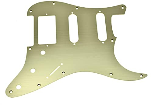 Dopro Schlagbrett mit 11 Löchern, Aluminium, eloxiert, moderner Stil, Strat, HSS, Schlagbrett für amerikanische/mexikanische FD Stratocaster, Gold