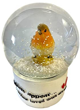 HEAVEN SENDS ROBINS APPEAR WHEN LOVED ONES ARE NEAR CHRISTMAS SNOW GLOBE