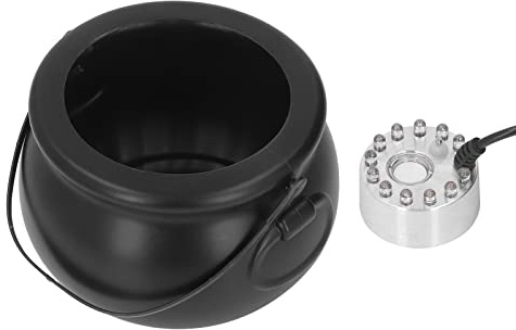 Fogger para Hacer Niebla de Halloween, Caldero Negro de Halloween, Tarro de Bruja, Atomizador de Lámpara, 12 Luces LED, Cambio de Color, Fuente, Estanque, Máquina de Niebla, Atomizador, Máquina(#2)