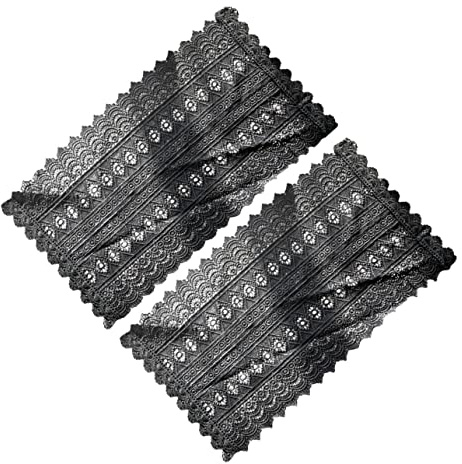 HONMEET Spitzendeckchen Schwarz 30x40 2 Für Küche Party Esszimmer Geprägtes Dekoration Ländliche Küche Rechteckige Tischdecke Bestickt Handgefertigt Weihnachten Tischsets Tischsets