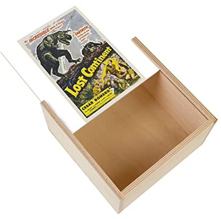 Fabulous Box aus Holz – Lost Continent Altes Filmplakat Retro Kino Poster Vintage (11 x 11 x 3,5 cm)