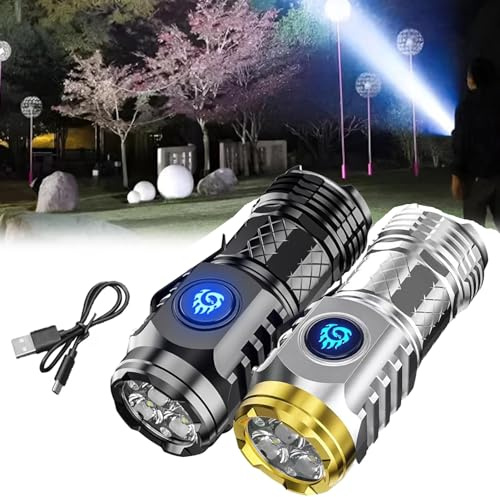 TONGFENG Lampe de Poche Monstre À Trois Yeux | Lampe Torche LED Ultra Puissante | Lampe de Poche Rechargeable avec 5 Modes&3 Niveaux de Luminosité | Étanche Tactique Torches pour Camping