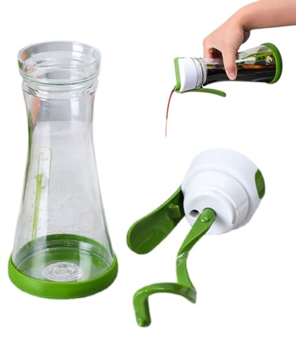 ZZPXMY Batidora de aliño de ensaladas, Botella batidora Manual de aliño de ensaladas con asa, Botella batidora de aliño de ensaladas con Escala graduada para el hogar, cafetería, Cocina (Un)