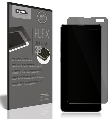 dipos FLEX Blickschutzfolie für Samsung Galaxy S10 5G | Privacy Displayschutz matt, 2-Wege Sichtschutz, Full Cover, selbstheilend, blasenfrei, Fingerprint-kompatibel, selbstklebend