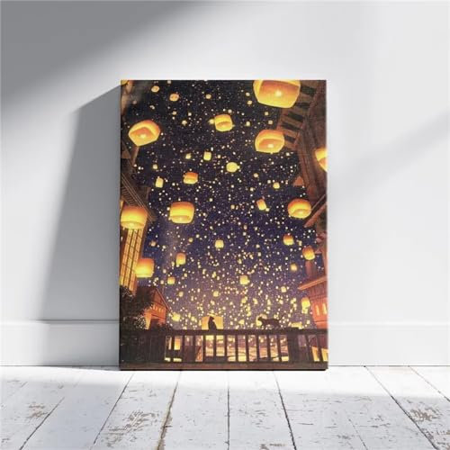Aimaor Malen Nach Zahlen Erwachsene,Nacht Lichter Paint by Numbers Adult Bastelset Malen-Nach-Zahlen Kinder Anfänger Leinwand Kreativ Set DIY Set Malen nach Zahlen（DIY Frame） 50x65cm