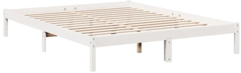 vidaXL Massivholzbett Extra Lang ohne Matratze Weiß 140x220 Kieferholz